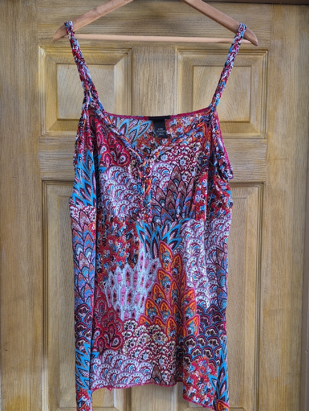 Lane Bryant Spaghetti Strap  Boho Paisley Print Polyester Spandex Blend 18/20